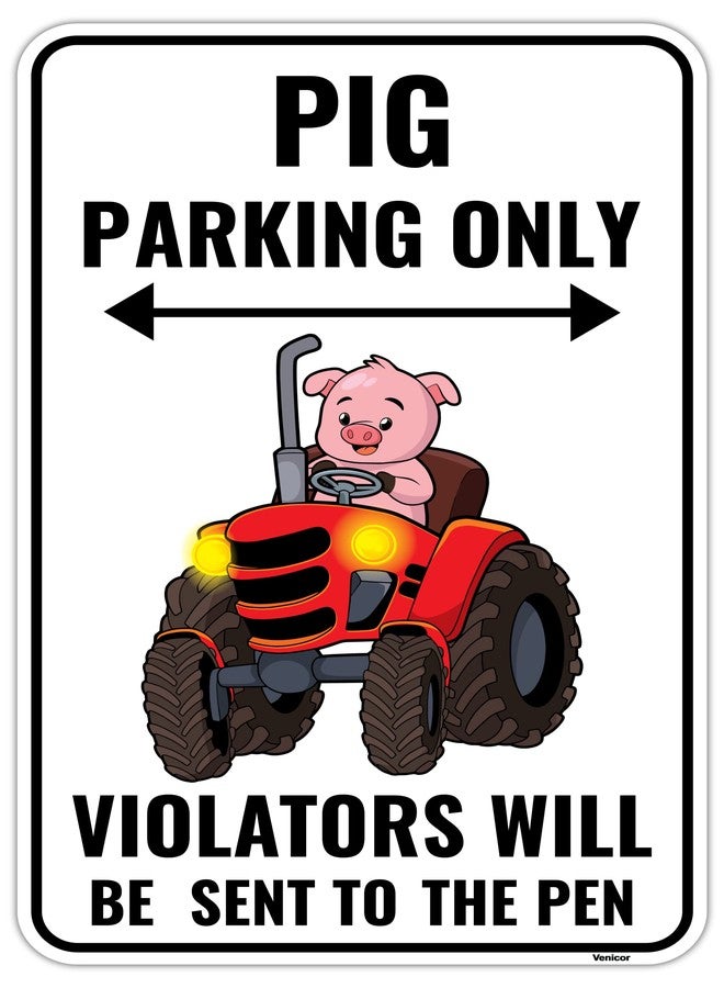 Venicor Pig Sign Decor - 9 x 14 Inches - Aluminum - Cute Pig Gifts for Pig Lovers Women Stickers Decorations Stuff - Image 1